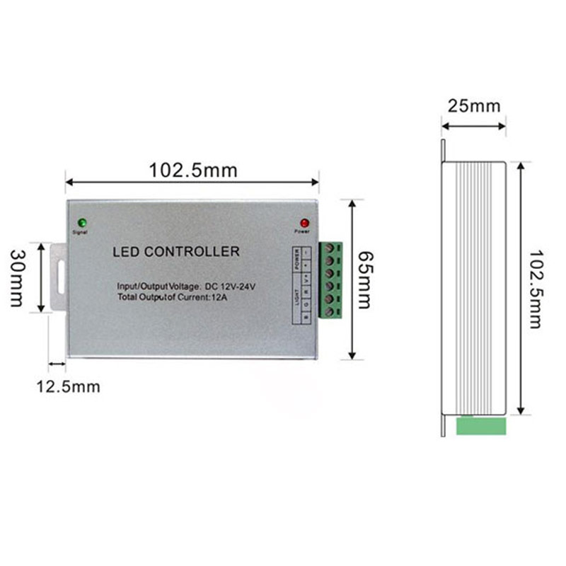 DC12/24V Max 15A 5A3CH, LED RGB Wireless RF Infrared 20keys Controller For RGB LED Light Strips or Modules DC12/24V Max 15A 5A3CH, LED RGB Wireless RF Infrared 20keys Controller For RGB LED Light Strips or Modules